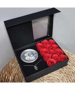 Romantik Gül ve İstiridye İnci Kolye Seti