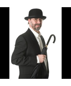 Siyah Renk Yetişkin Boy Retro Bowler Derby Şapkası 58 cm Siyah Renk Yetişkin Boy Retro Bowler Derby Şapkası 58 cm