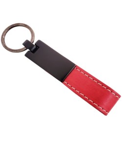 Kırmızı Deri Metal Anahtarlık Kırmızı Deri Metal Anahtarlık