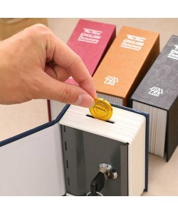 Kitap Şeklinde Mini Boy Kilitli Kasa ve Kumbara Kitap Şeklinde Mini Boy Kilitli Kasa ve Kumbara