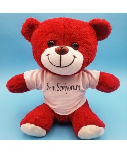 Kırmızı Ayıcık Seni Seviyorum Tişörtlü Kırmızı Ayıcık Seni Seviyorum Tişörtlü