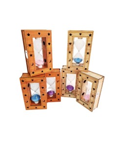 Ahşap Işıklı Kum Saati