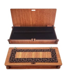 Ahşap Deri Kalem Kutusu Süngerli