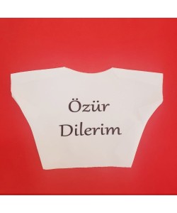 Özür Dilerim Yazılı Peluş Oyuncak Tişörtü
