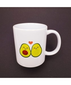 Sevimli Avokado Çift Baskılı Kupa Bardak