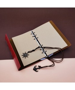 Deri Pusula Tasarımlı Defter Deri Pusula Tasarımlı Defter