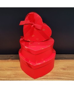Kalp Tasarımlı 3'lü Hediye Kutusu