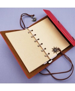 Küçük Boy Pusula Baskılı Deri Defter Küçük Boy Pusula Baskılı Deri Defter