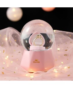 Tek Taş Yüzük Tasarımlı Büyük Boy Kar Küresi