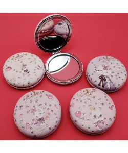 Tavşan Baskılı Taşlı Cep Aynası