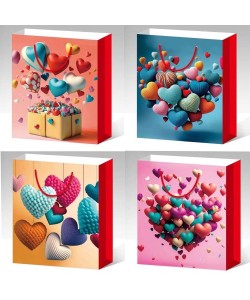 Büyük Boy Kalp Desenli Karton Çanta