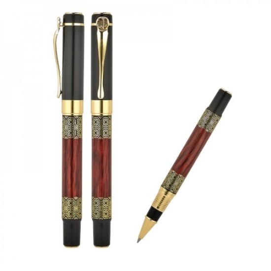 Premium Ahşap Deri Kutulu Metal Roller Kalem Premium Ahşap Deri Kutulu Metal Roller Kalem
