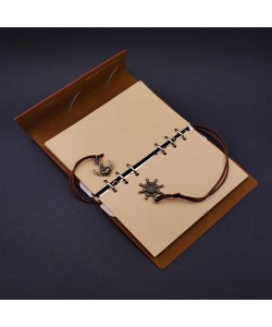 Deri Pusula Tasarımlı Defter Ve Metal Kalem Seti Deri Pusula Tasarımlı Defter Ve Metal Kalem Seti