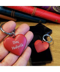 Metal Kırmızı Kalp Anahtarlık Metal Kırmızı Kalp Anahtarlık
