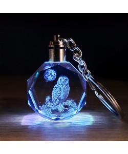 Baykuş Tasarımlı Işıklı Anahtarlık