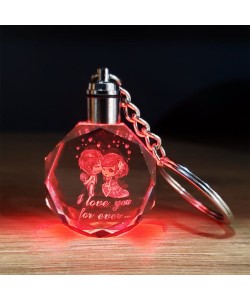 Işıklı Kristal Renk Değiştiren Anahtarlık