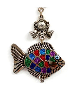 Mavi Nazar Boncuklu Balık Figürlü Mini Balık Duvar Süsü Mavi Nazar Boncuklu Balık Figürlü Mini Balık Duvar Süsü