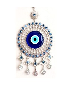 Yuvarlak Nikel Zamak Kaplamalı Nazar Boncuğu Duvar Süsü