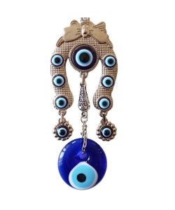 Kurdeleli Nazar Boncuklu  Filli Nallı Gümüş Kaplama Duvar Süsü Kurdeleli Nazar Boncuklu  Filli Nallı Gümüş Kaplama Duvar Süsü