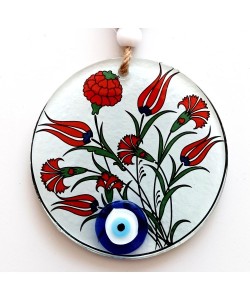 Lale Çiçeği Desenli Füzyon Cam Duvar Dekoru Lale Çiçeği Desenli Füzyon Cam Duvar Dekoru