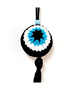 Nazar Boncuğu Desenli Püsküllü Orlon İpten Siyah Araba Süsü Nazar Boncuğu Desenli Püsküllü Orlon İpten Siyah Araba Süsü