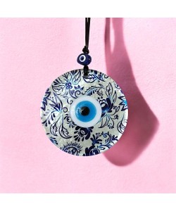 Nazar Boncuklu Yaprak Desenli Gümüş Rengi Füzyon Cam El Yapımı 12 Cm Duvar Süsü Nazarlık Hediyelik Eşya Nazar Boncuklu Yaprak Desenli Gümüş Rengi Füzyon Cam El Yapımı 12 Cm Duvar Süsü Nazarlık Hediyelik Eşya