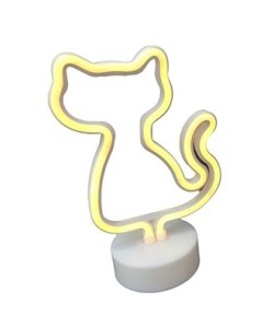 Neon Işıklı Kedi Lamba Pil+Usb Pembe Işık Neon Işıklı Kedi Lamba Pil+Usb Pembe Işık