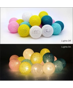 2m 10'lu Işıklı Renkli Top Dekoratif Süs Pilli