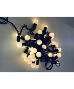 5 Metre 28 Led Fişli Sarı Işık Mini Top Led Siyah Kablo