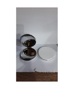 Beyaz Renk Büyüteçli Cep Aynası Yuvarlak