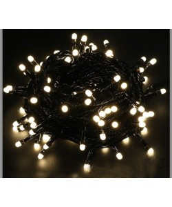 5m Boncuk Lamba Gün Işığı 8 Fonksiyon 100 Led Fişli Uzatma Kablolu siyah kablo