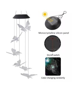 Solar Led Işıklı Kelebekli Bahçe Dekoru 6 Ledli,Renkli Işık