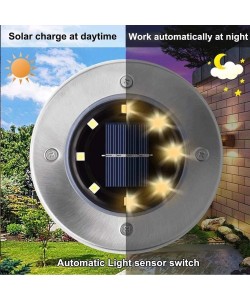 4'lü Solar Panelli Kazıklı Bahçe Aydınlatması