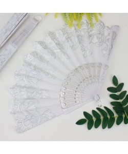 Plastik Kumaş Yelpaze 12'li Beyaz