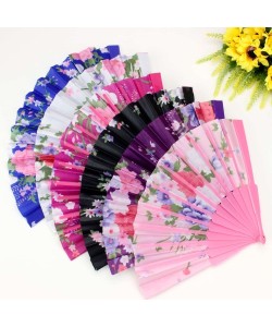 Plastik Kumaş Yelpaze 12'li Karışık