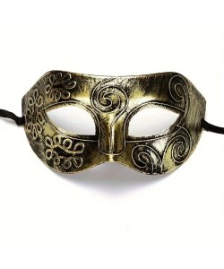 Altın Eskitme Yüz Maskesi - Antik Tarz Balo Maskesi