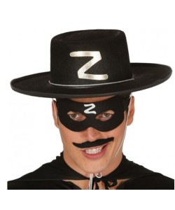 Z Logolu Yetişkin Zorro Şapkası ve Zorro Maskesi