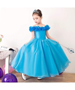 Karlar Ülkesi Elsa Mavi Kalpli Taç ve Mavi Asa Seti Çocuk Boy