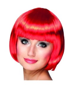 Kırmızı Renk Parti Peruğu Küt Saç Kırmızı Renk Parti Peruğu Küt Saç