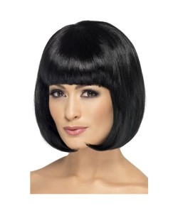 Siyah Renk Parti Peruğu Küt Saç