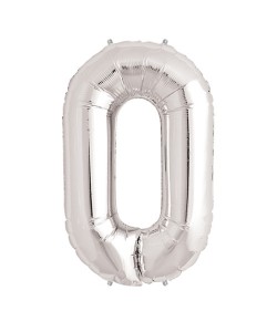 0 Rakam Folyo Balon Gümüş 40 inç