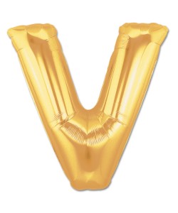 V Harf Folyo Balon Altın Renk 40 inç
