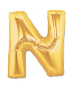 N Harf Folyo Balon Altın Renk 40 inç N Harf Folyo Balon Altın Renk 40 inç