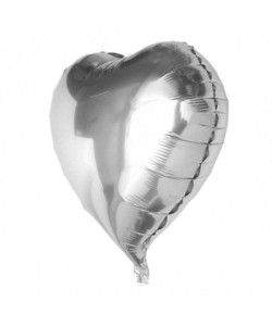 Kalp Balon Folyo Gümüş 60 cm 24 inç