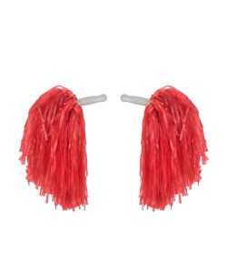 1 Çift ( 2 Adet ) Kırmızı Renk 23 Nisan Gösteri Ponponu