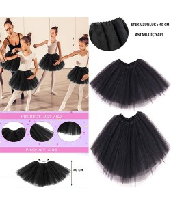 Siyah Renk Tütü Etek Bale Eteği Gösteri Eteği Çocuk Bebek Boy Siyah Renk Tütü Etek Bale Eteği Gösteri Eteği Çocuk Bebek Boy