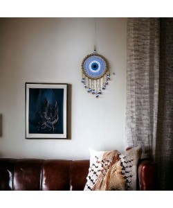 Örgülü Duvar Süsü Buz Mavisi Örgü Duvar Süsü