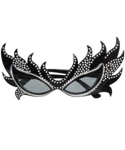 Taşlı Göz Kamaştıran Siyah Parti Alev Gözlük