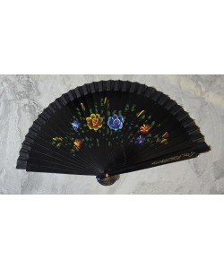 Bambu Çift Taraflı Siyah Yelpaze 12'li Paket