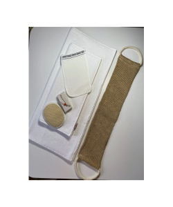 %100 Keten Sırt Lifi, Yüz Lifi, Kese, Ponza Taşı 1. Sınıf Baş Ve Vücut Havlusu 6lı Banyo Hamam Seti